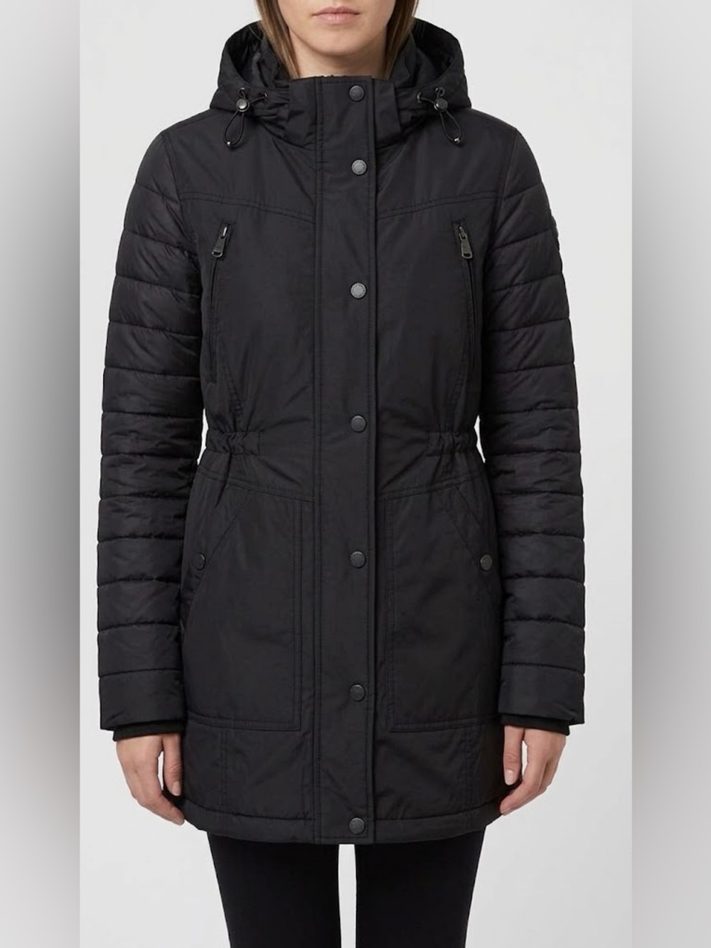 Pajar Canada Iris Featherless Sleeves Anorak Coat Longline Packable Black Size M